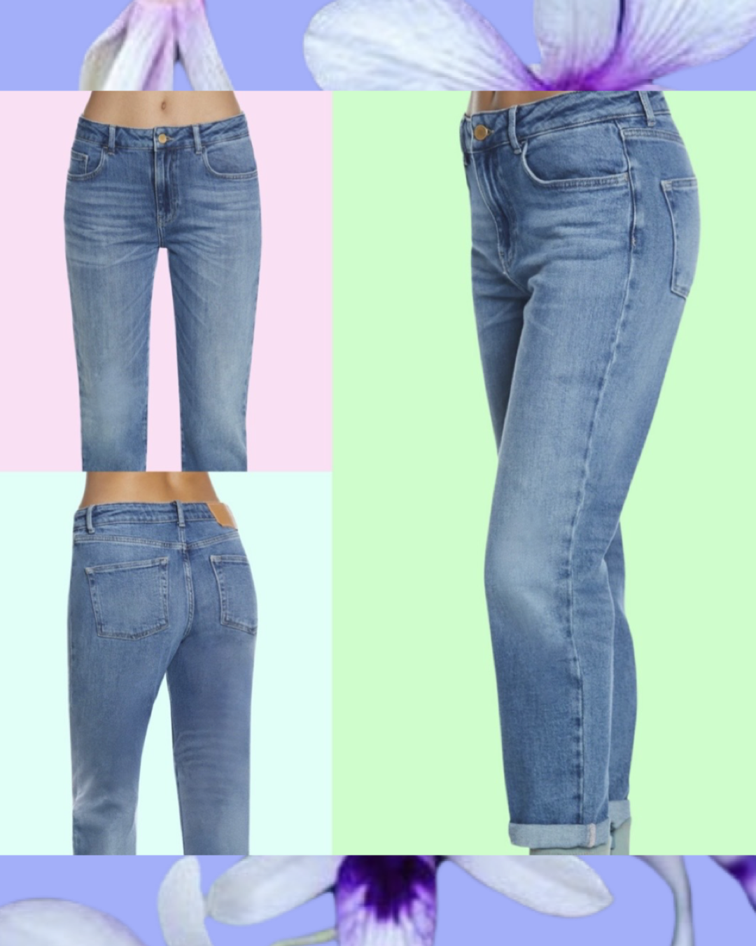 Jeans "Regular Fit". Jeans denim resistente a gamba dritta vita media e chiusura con zip e bottone