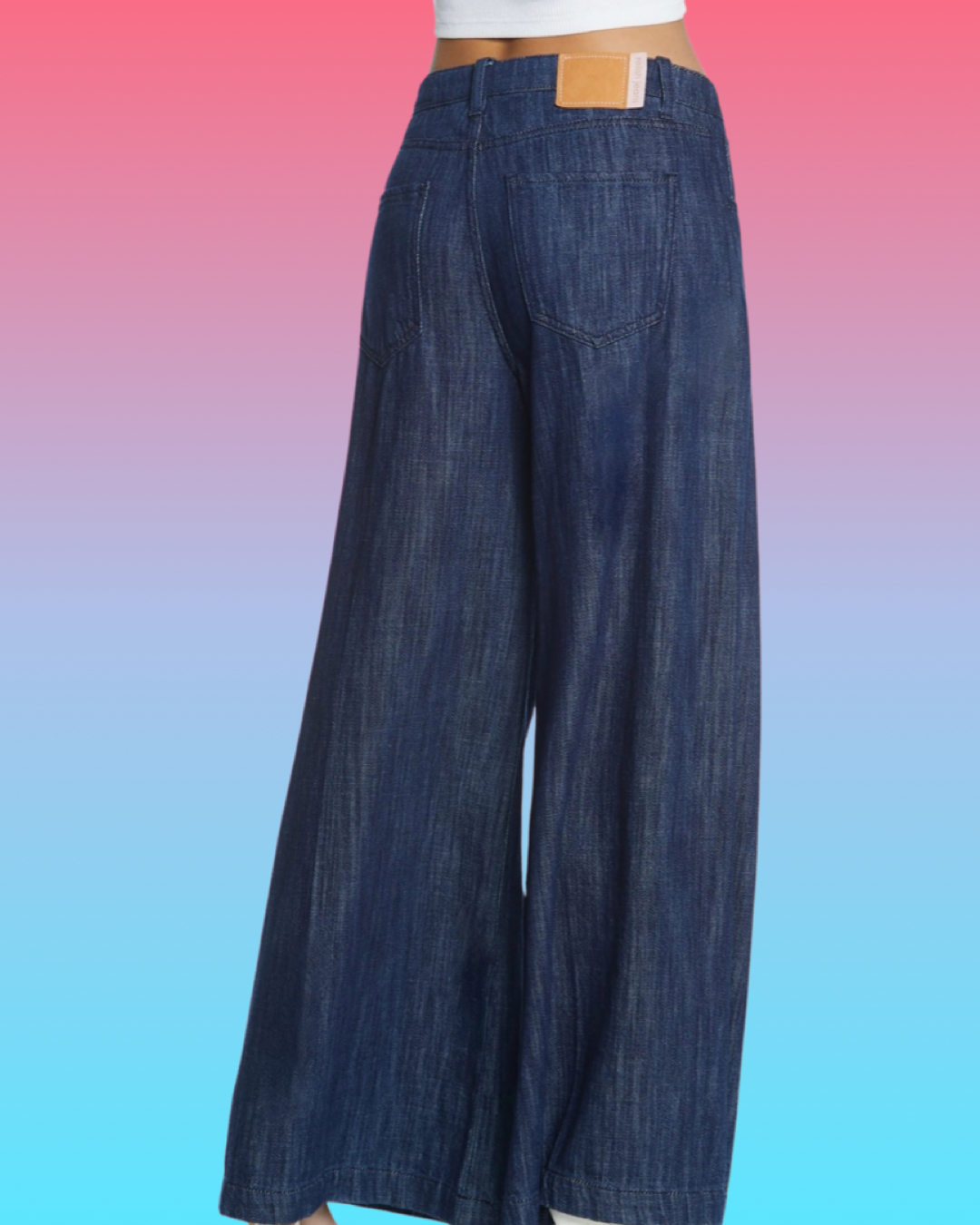Jeans "Wide Leg". Jeans destrutturato in tessuto testurizzato a gamba molto larga
