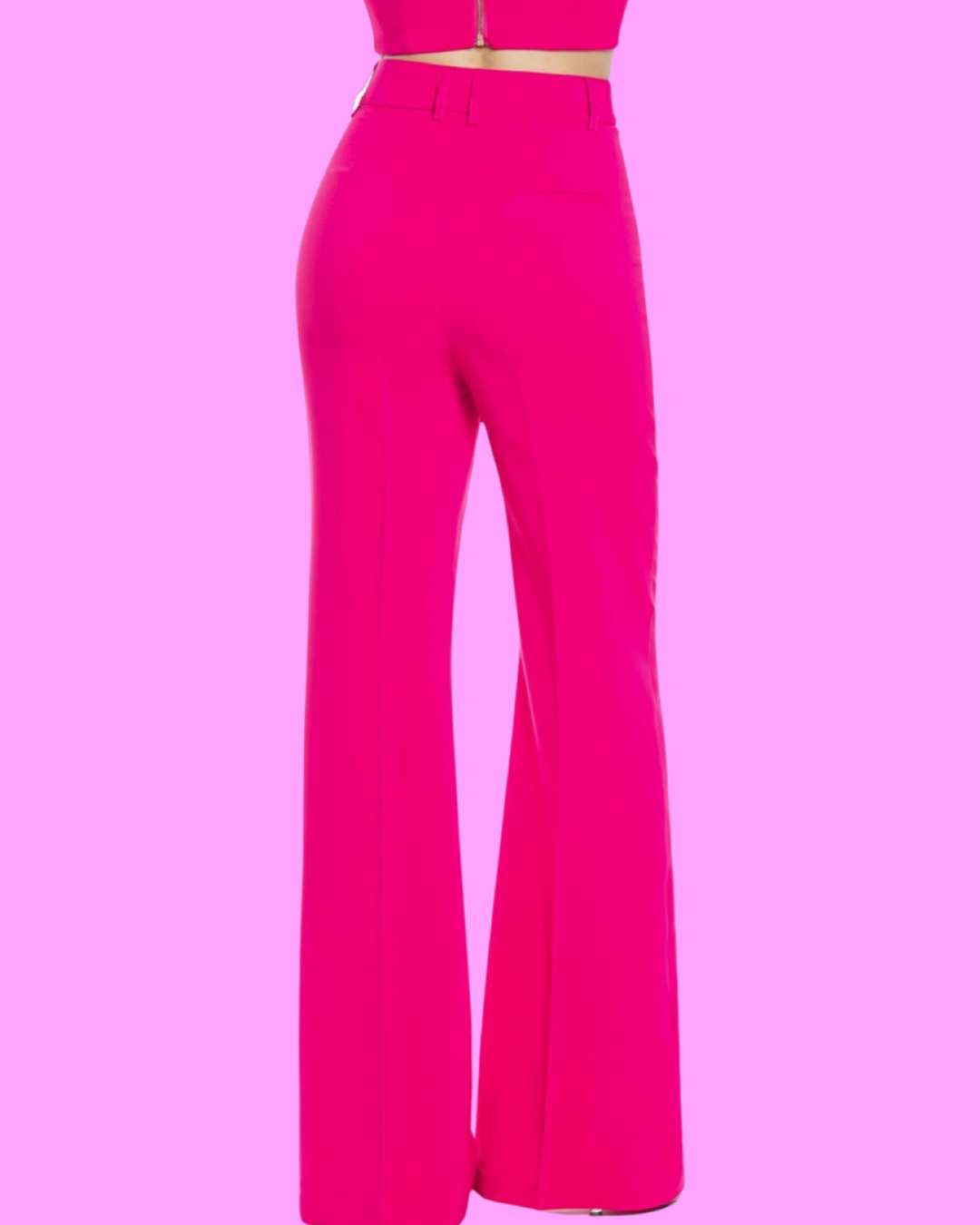 Pantalone "Pink Prestige". Pantaloni eleganti basic in cady, gamba larga dritta