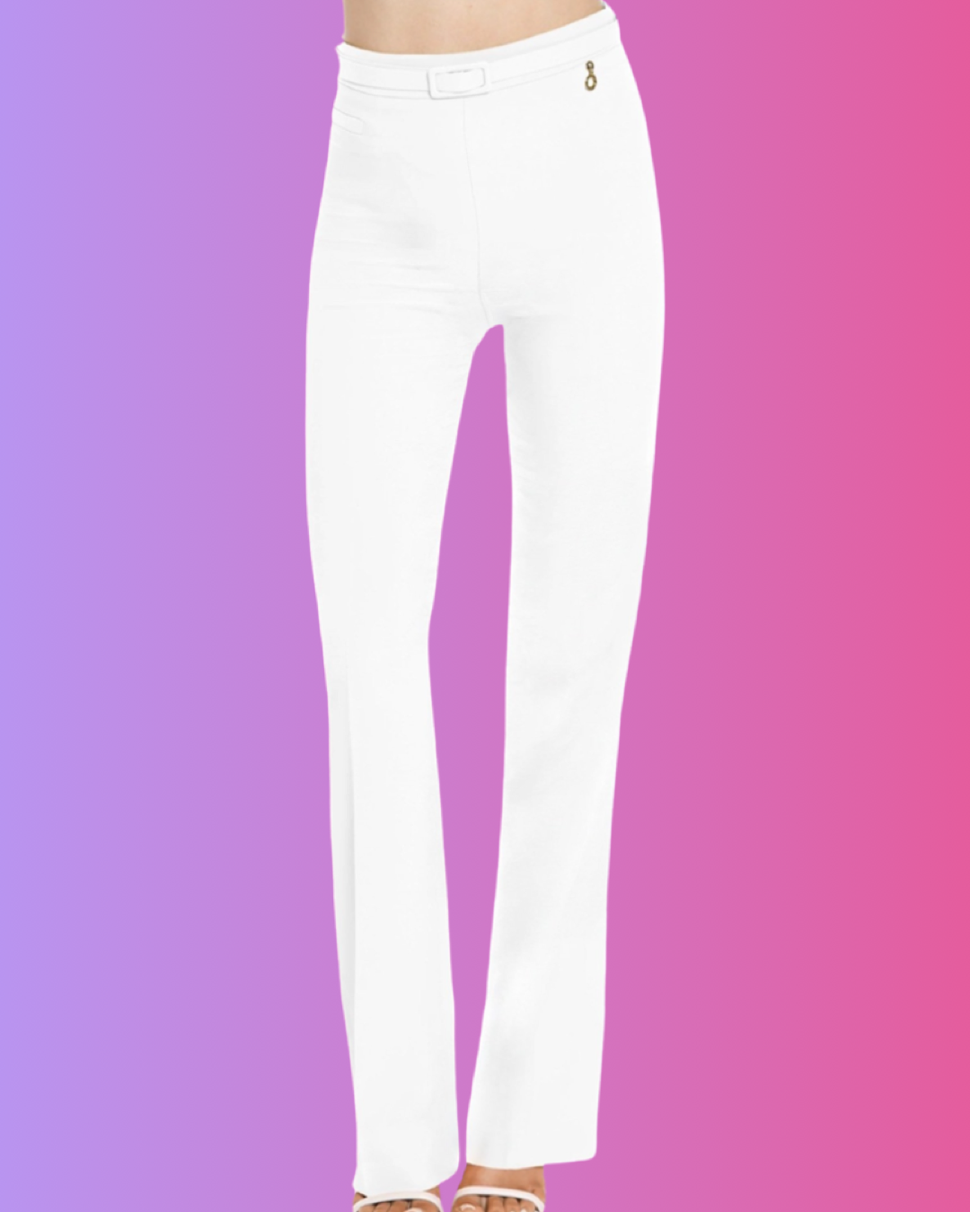 Pantalone "Moonlit Grace". Pantaloni in eleganti basic in cady, gamba stretta dritta con spacco