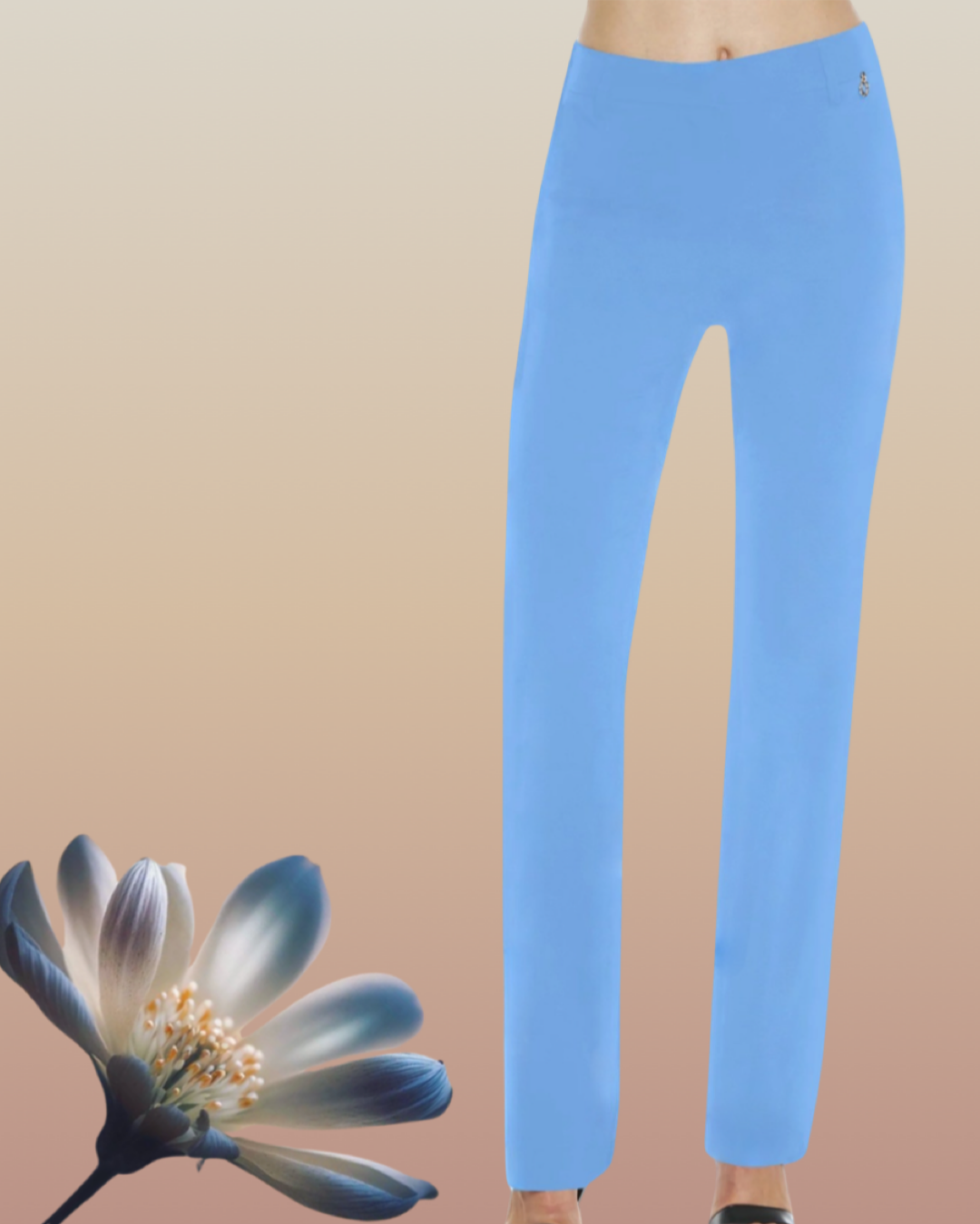 Pantalone"Velvet Dawn". Pantaloni eleganti basic in cady, gamba larga dritta