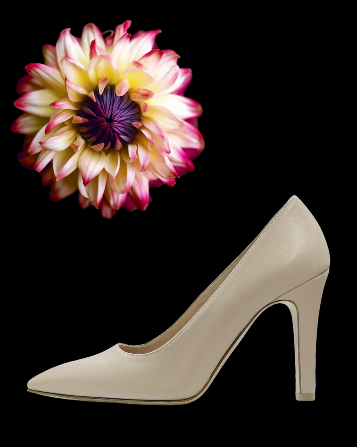 Scarpe "Champagne Spark". Scarpe eleganti in pelle colore nudo, da cerimonia o da festa con e tacco alto.