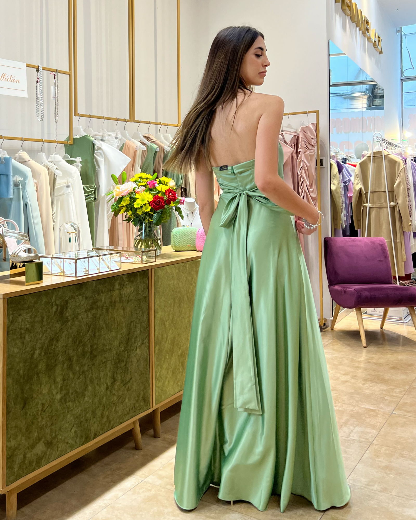 pastel satin dress pink satin dress Flora Satin Maxi Dress